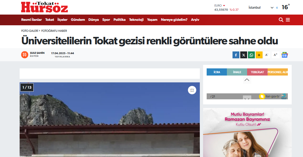 ÜNİVERSİTELİLERİN TOKAT GEZİSİ RENKLİ GÖRÜNTÜLERE SAHNE OLDU